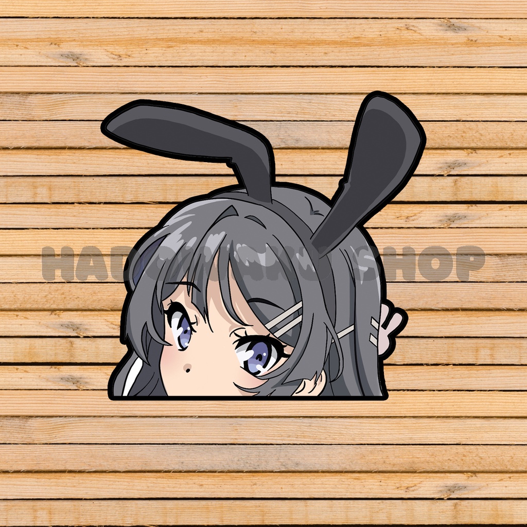 Jual Sticker Vinyl Peeker Anime Sakurajima Mai Bunny Girl Shopee Indonesia 9494