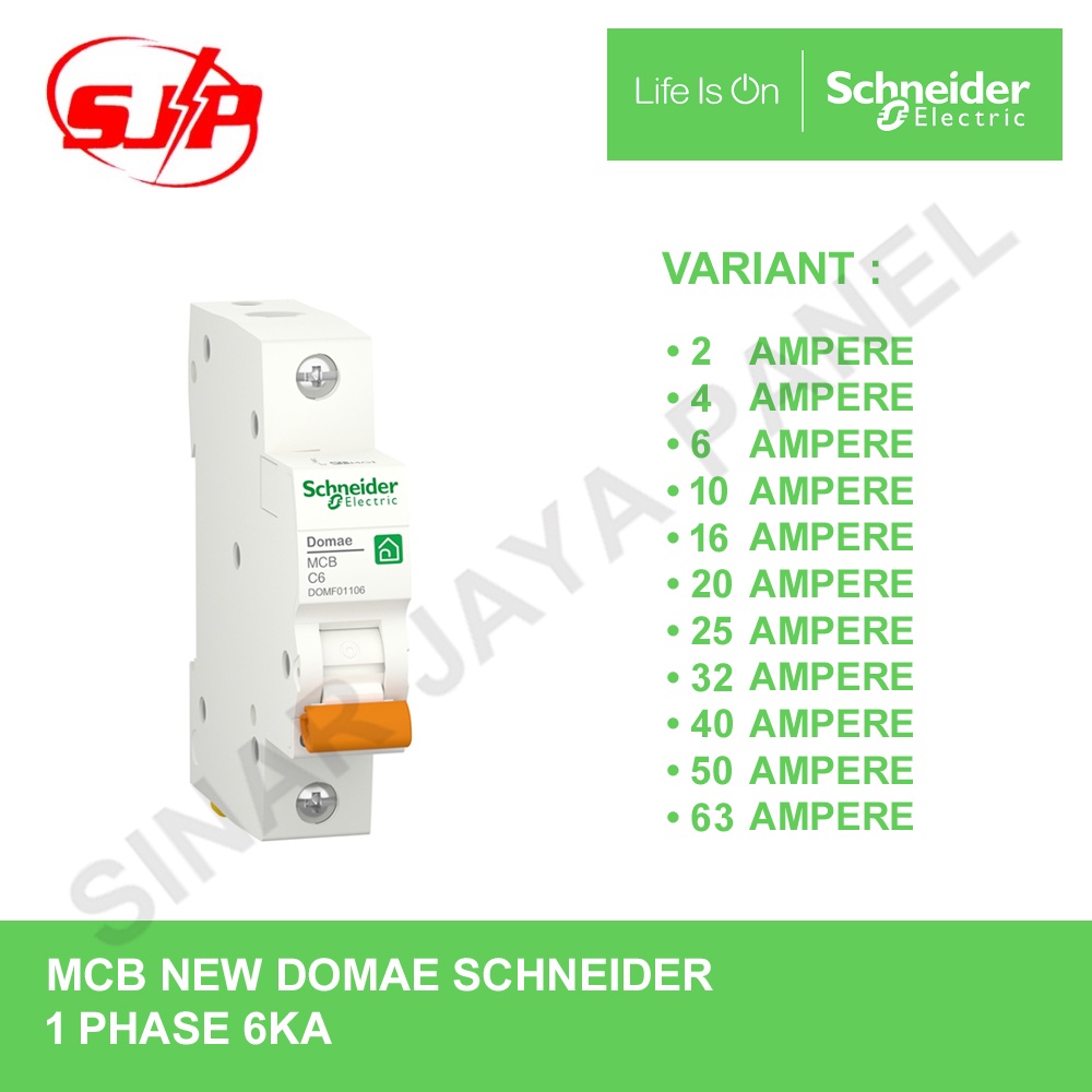 Jual MCB NEW DOMAE SCHNEIDER 1 PHASE 6A 10A 16A 20A 25A 32A 40A 50A 63A ...