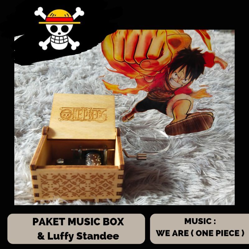 Jual Paket Music Box Anime Luffy Mugiwara Stand Akrilik Real Picture ...