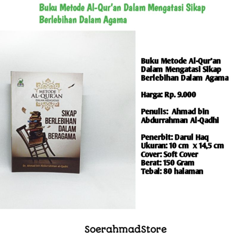 Jual Buku Metode Al Quran Dalam Mengatasi Sikap Berlebihan Dalam Agama