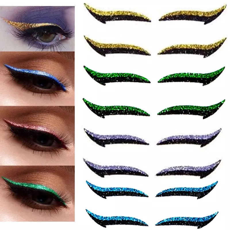 Jual Stiker eyeliner tempelan sticker eyeliner hitam warna gliter