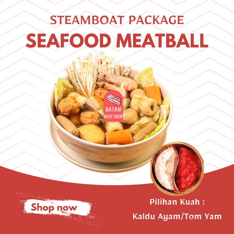 Jual Paket Bakso Steamboat Seafood Meat Ball Suki Shabu Shabu