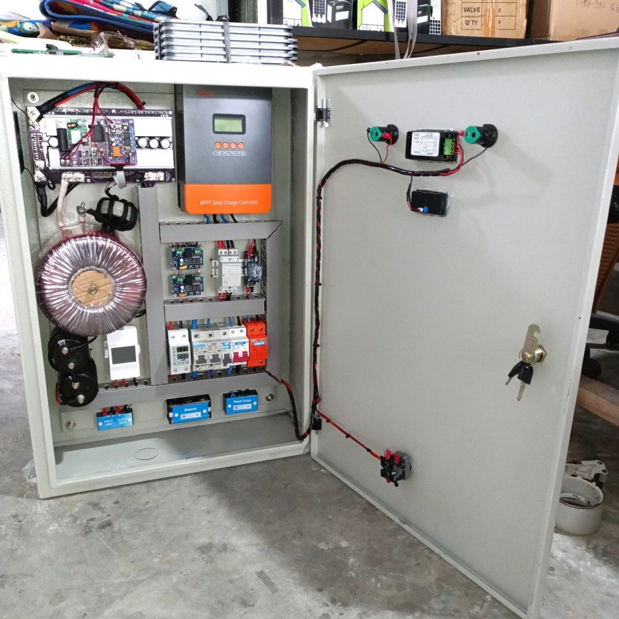 Jual box panel plts 3000w mppt 60A otomatis panel surya solar cell ATS ...