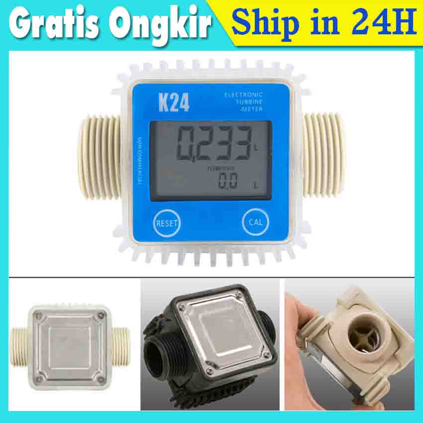 Jual Turbine Digital Flow Meter K24 Fuel Diesel K-24 Air Water Chemical ...