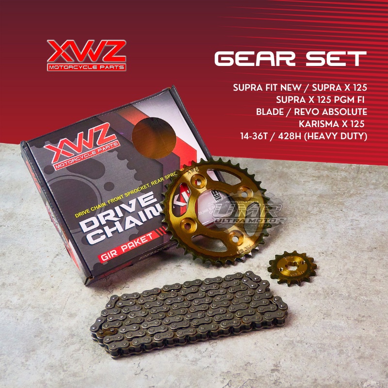 Jual GEAR GIR SET GIR PAKET SUPRA X 125 SUPRA FIT NEW KARISMA REVO 428