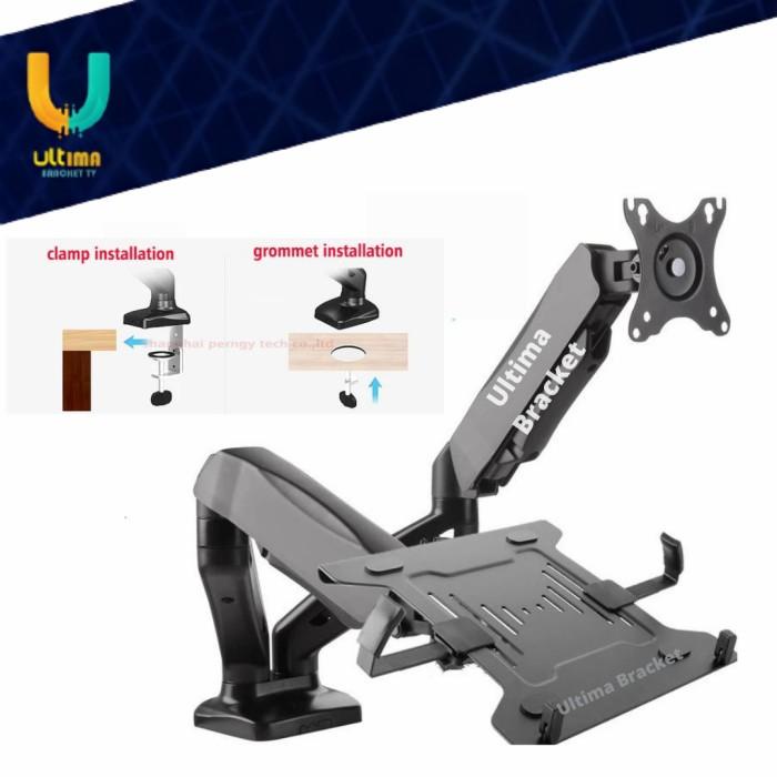 Jual Bracket Laptop Dan Monitor Arm Jepit Meja Full Motion Stand Desk Clamp Shopee Indonesia