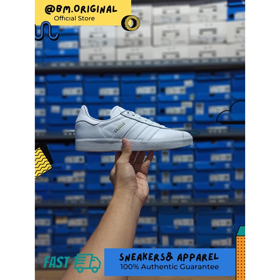 Jual Adidas Gazelle Full White Leather ORIGINAL BB5498 Shopee Indonesia