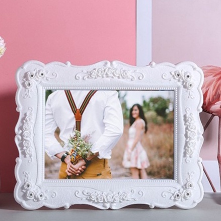Jual Ava Photo Frame / Bingkai Foto Frame Meja Putih Estetik Vintage ...