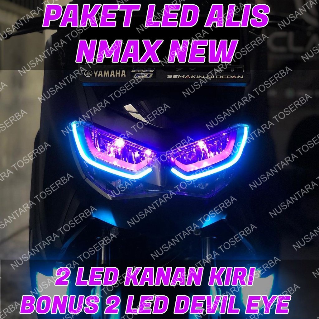 Jual Lampu Alis Drl Nmax New Bonus Demon Eye Siap Pakai Lampu Alis Drl