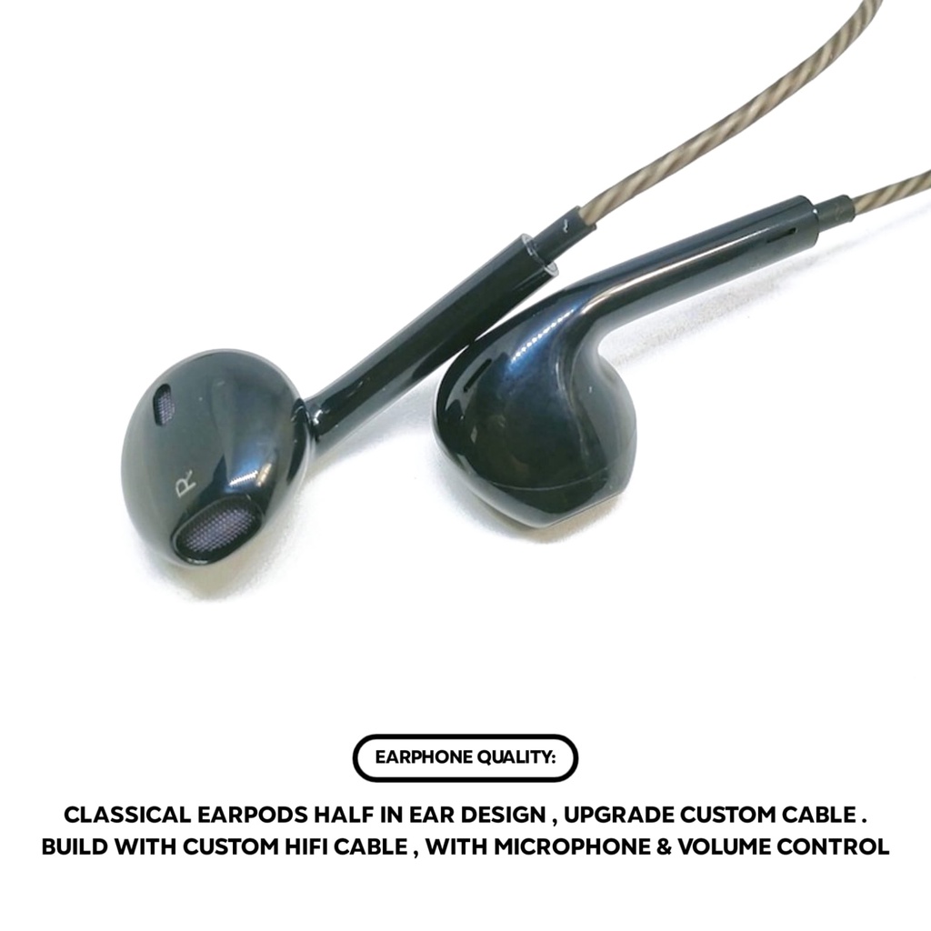 Jual Maxi MX06 HiFi Custom Earpods Bass Earphone Excellent Sound ...