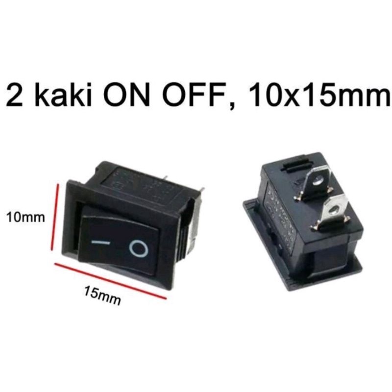 Jual Saklar Pin Saklar On Off Rocker Switch Pin Segi Hitam Shopee