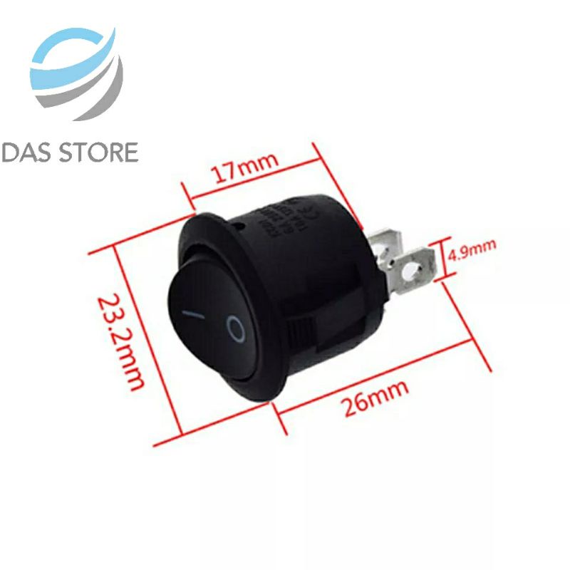 Jual Saklar bulat on off rocker switch 2 PIN hitam | Shopee Indonesia