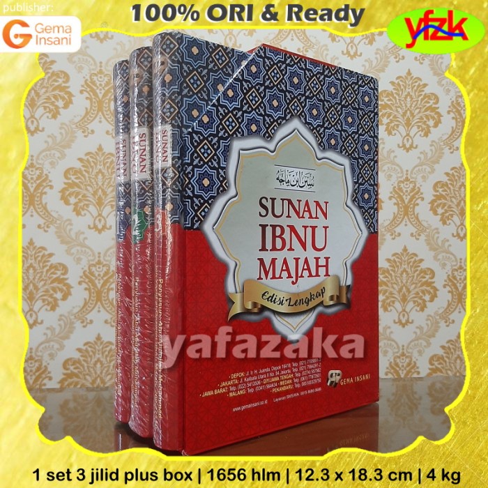 Jual [ Buku / Kitab ] Buku Sunan Ibnu Majah Edisi Lengkap 1 Set - Buku ...