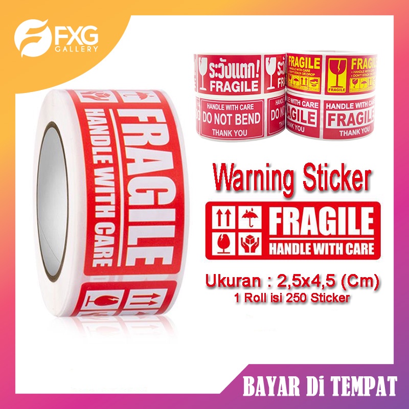 Jual Fxg Stiker Fragile Roll Pcs Sticker Awas Pecah Jangan Banting Stc Shopee Indonesia