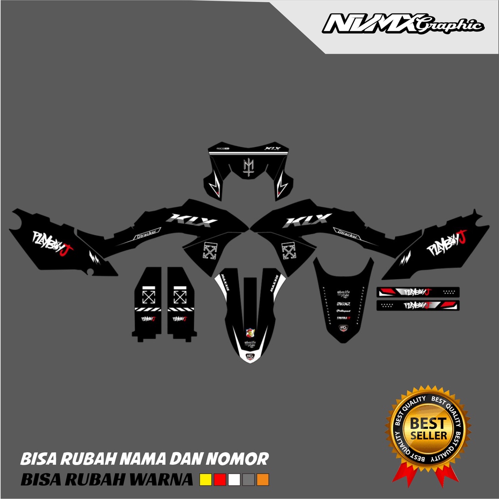 Jual dekal stiker motor kawasaki klx bf HITAM- decal sticker motor ...