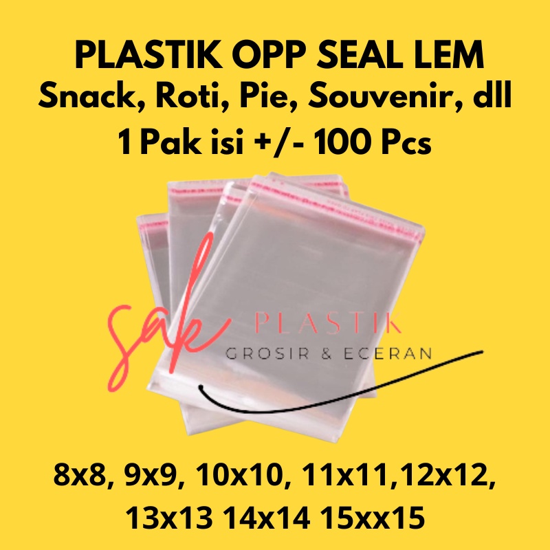 Jual Plastik Opp Seal Lem Roti Snack Pie Souvenir 8x8 9x9 10x10 11x11 12x12 13x13 14x14 15x15 2977