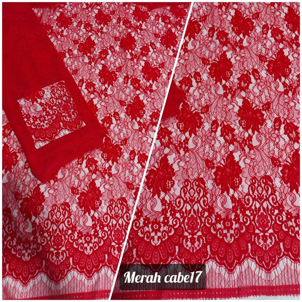 Jual (TERBARU) Bakal Kain Bahan Kebaya Payet Brokat Brukat Chantilly ...