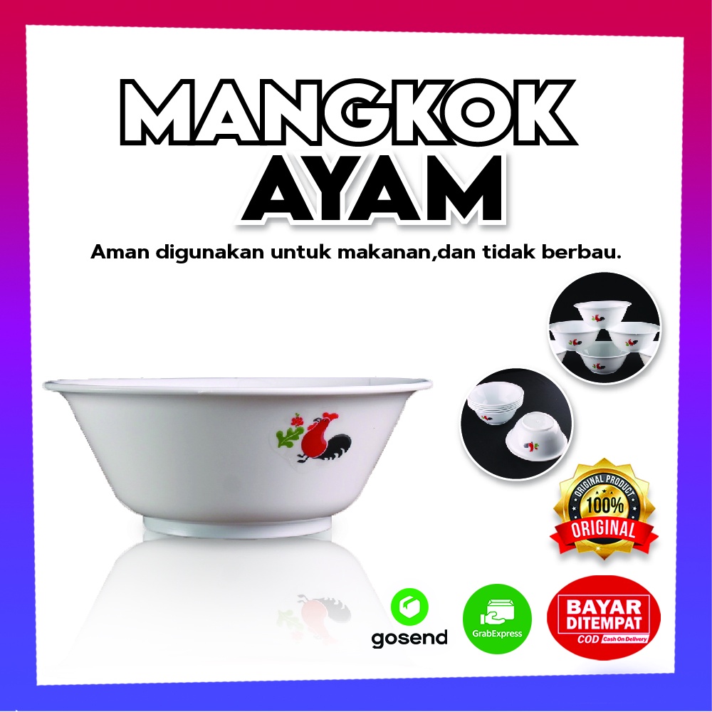 Jual Mangkok Bakso Mangkuk Plastik Ayam Jago Kokoh Tebal Kuat Termurah