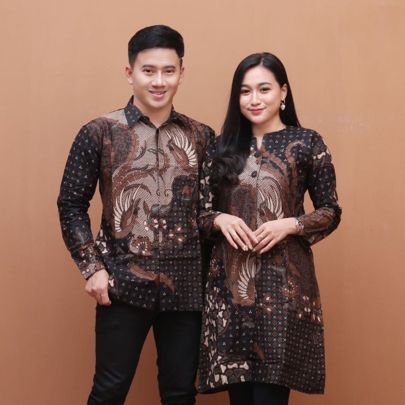 Jual Atasan Couple Tunik Batik Wanita Best Seller Kemeja Batik Pria