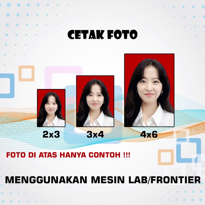 Jual Cetak Pas Foto 2x3, 3x4, 4x6 Merah Masin LAB GRATIS GANTI