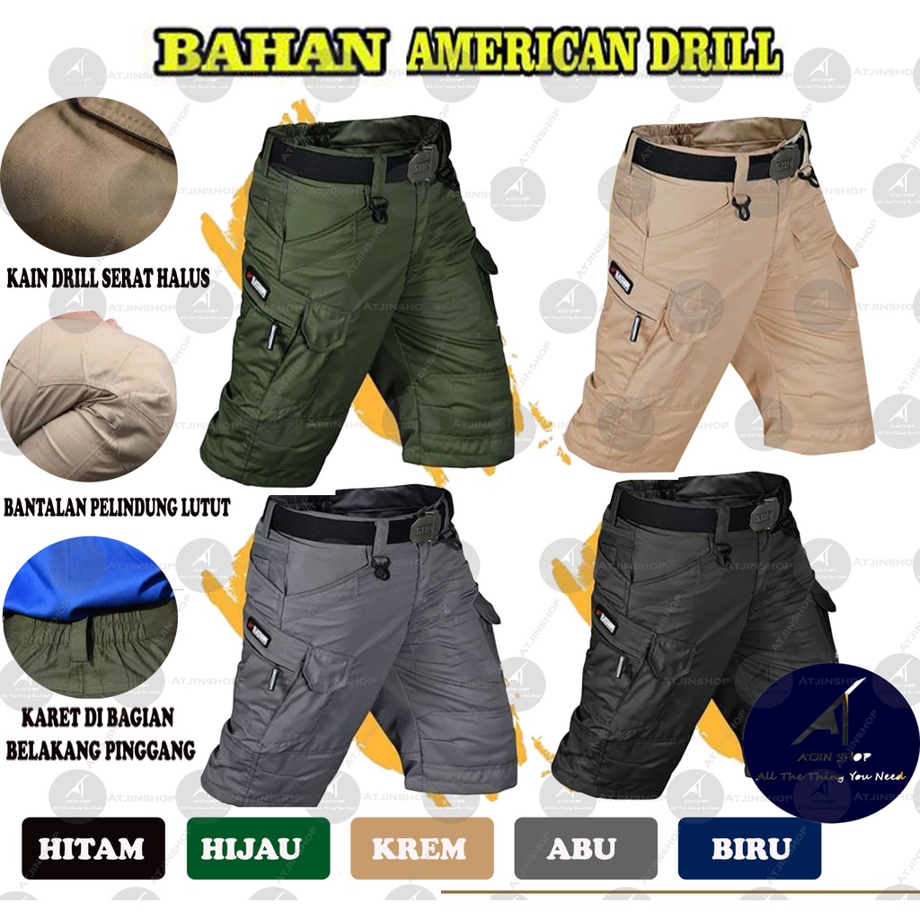 Jual Celana Pendek Cargo Lapangan PDL Tactical American Drill Celana