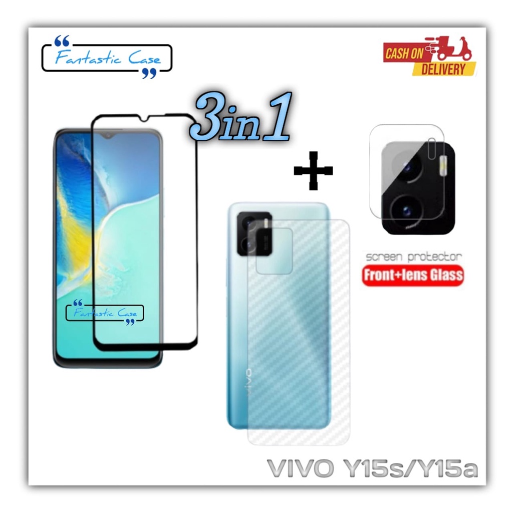 Jual Paket 3in1 Vivo Y15sy15a Tempered Glass Full Layarskin Carbontempered Glass Camera 6975