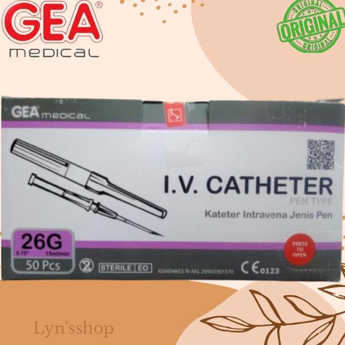 Jual IV Catheter Pen Type 24G 26G gea ori isi 50 pcs | Shopee Indonesia