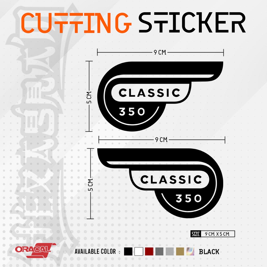 Jual Cutting Sticker Classic Royal Enfield Logo Sepasang Stiker