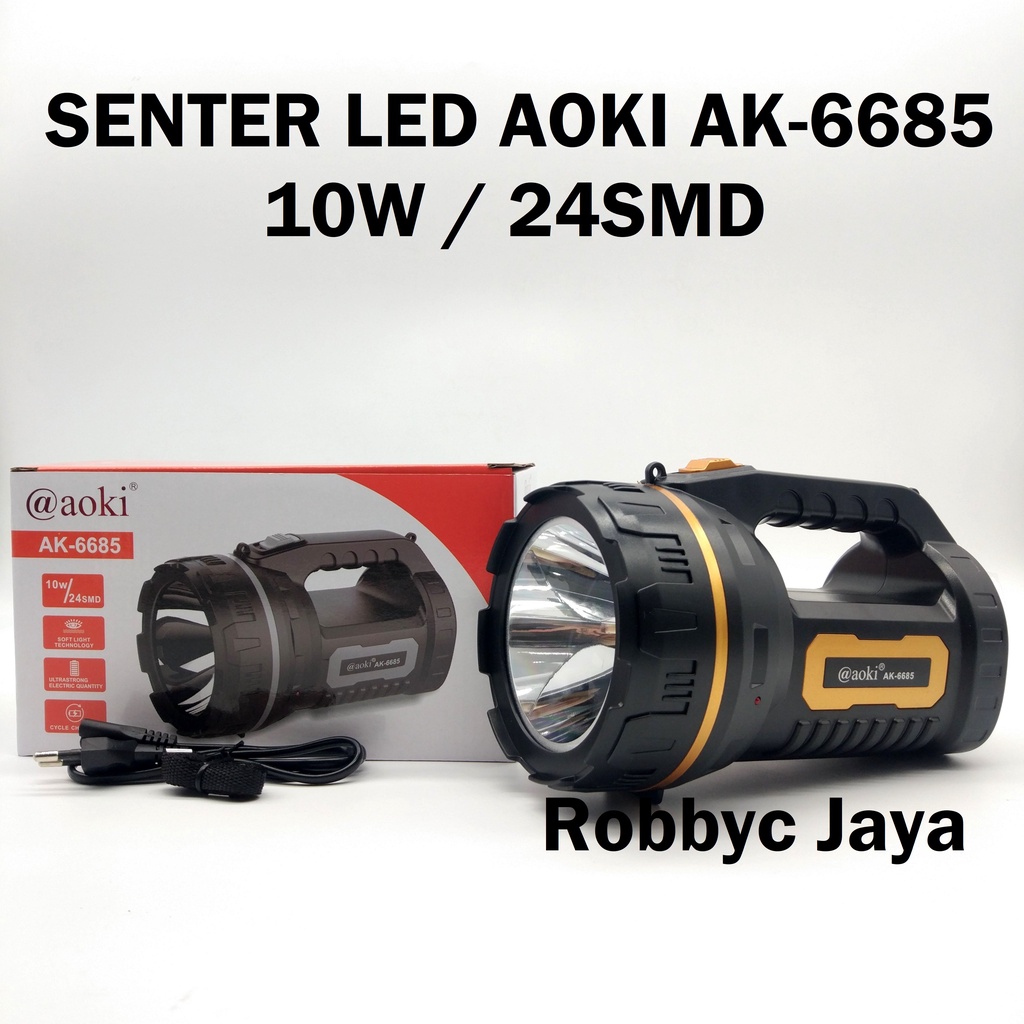 Jual Senter Charger Led Jumbo Aoki AK-6685 10w | Shopee Indonesia