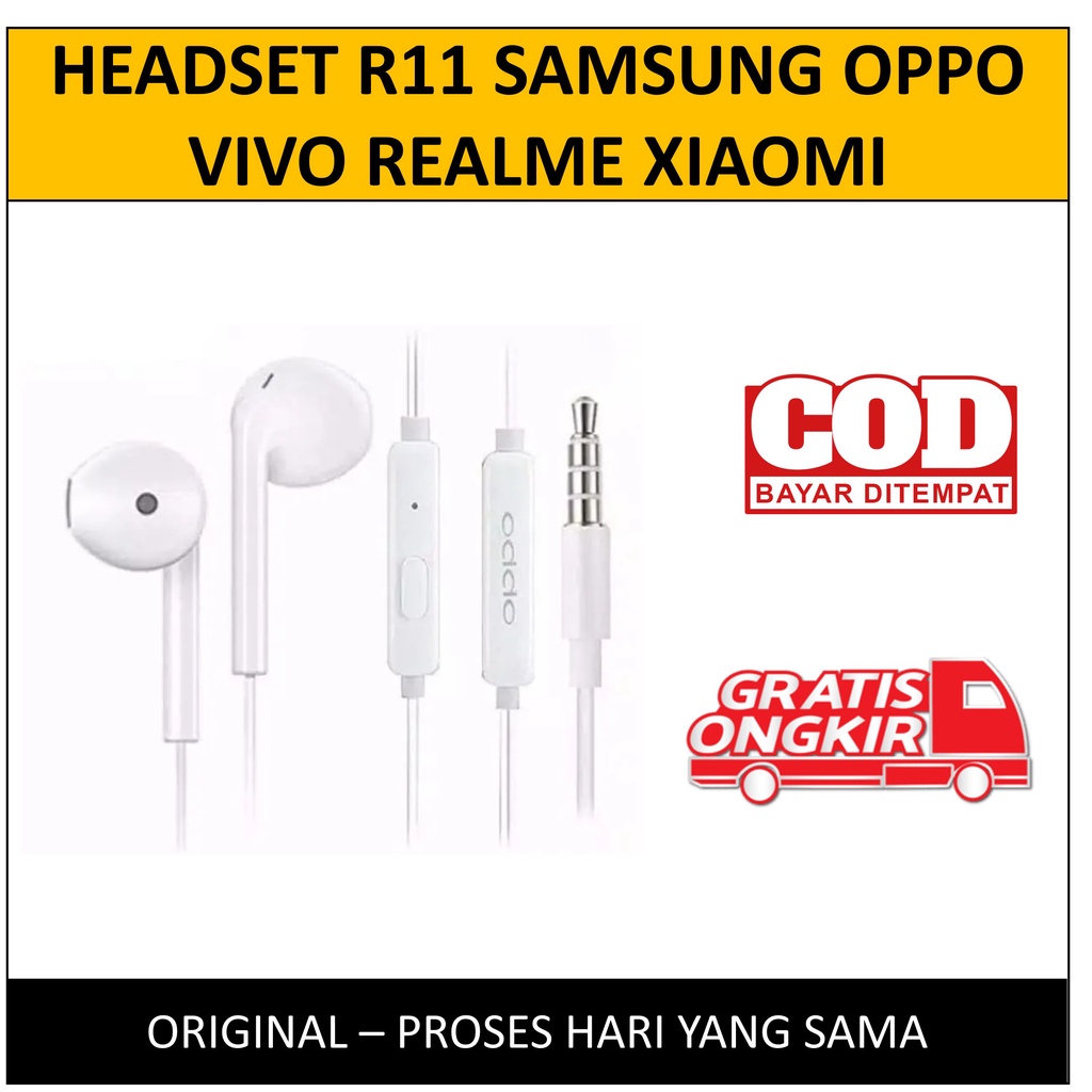 Jual Headset Handset Earphone Original Ori R11 Bass Super Extra Bass ...