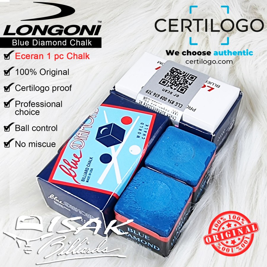 Jual Longoni Blue Diamond Chalk - Eceran 1 pc Original Kapur Billiard ...