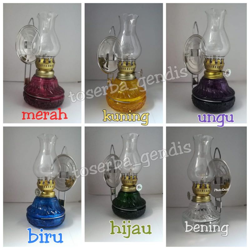 Jual Lampu minyak tanah lampu hias pot kaca - lampu teplok - lampu