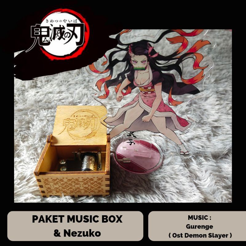 Jual Paket Music Box Anime Nezuko Kimetsu No Yaiba Standee Akrilik