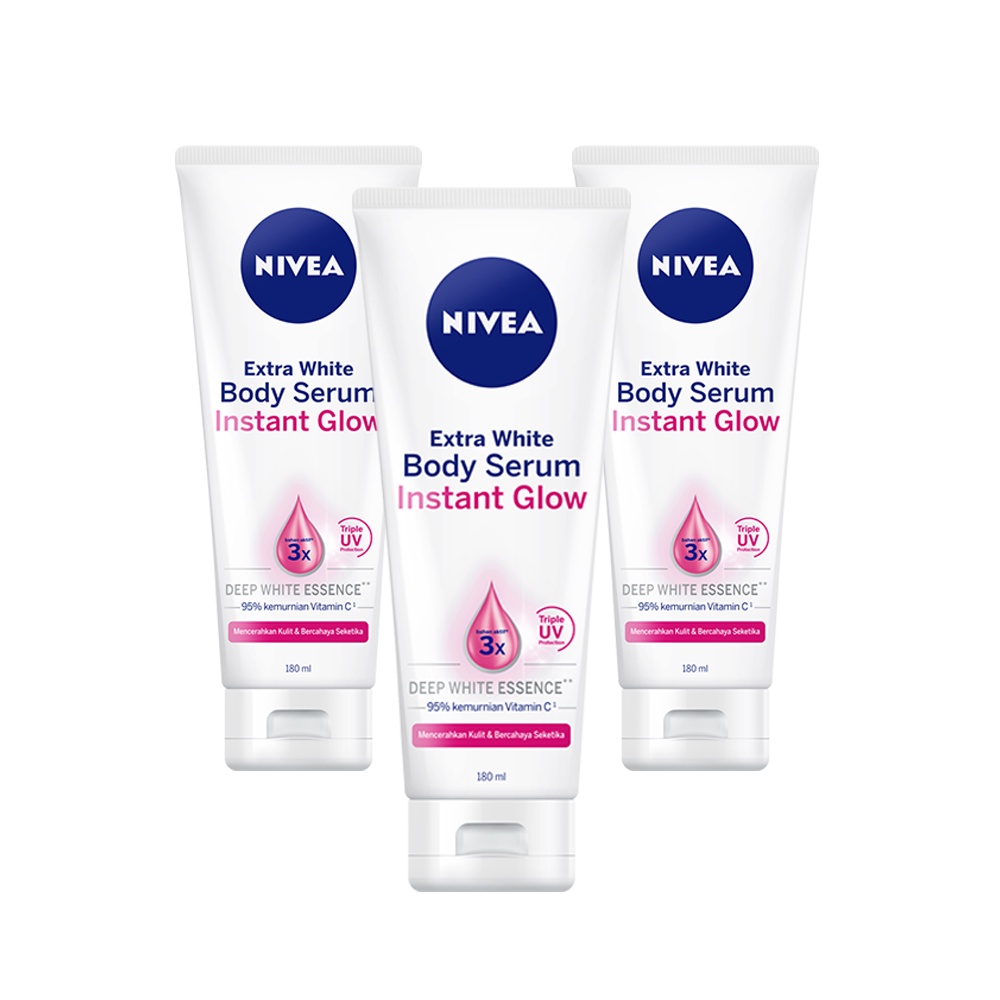 Jual Nivea Extra White Instant Glow Body Serum 3x180ml Shopee Indonesia