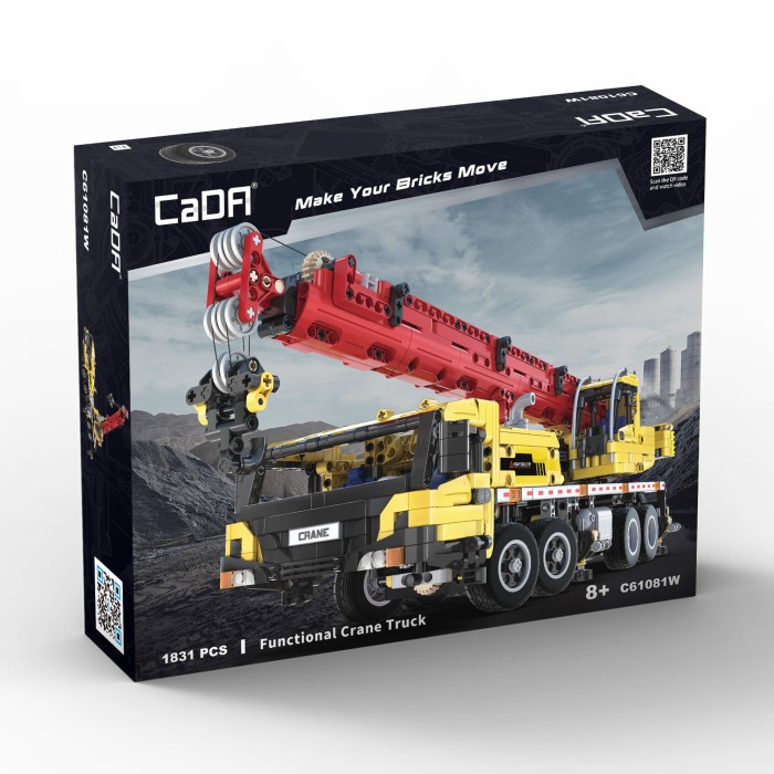Double E CaDA Bricks Crane Truck Mainan Balok Mobil Motorized C61081W