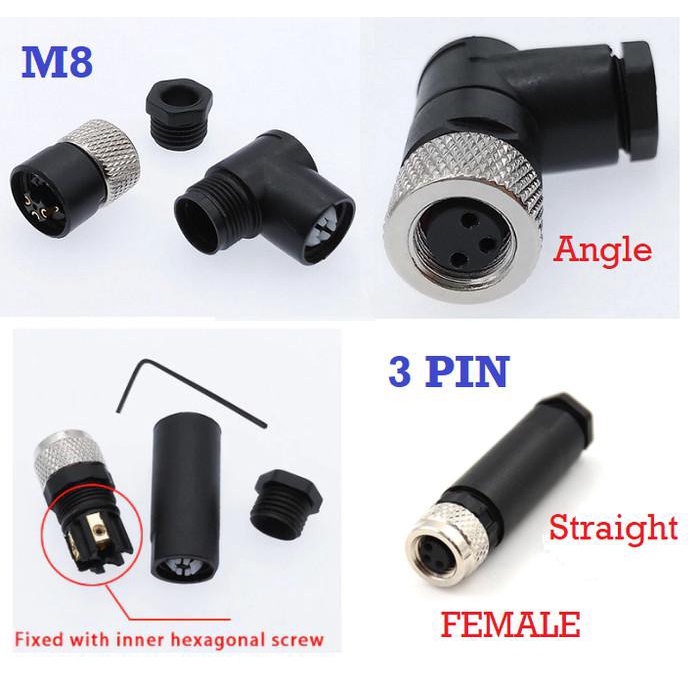 Jual Sensore Sensor Konektor M8, Female, 3 Pin, Straight/Angle | Shopee ...