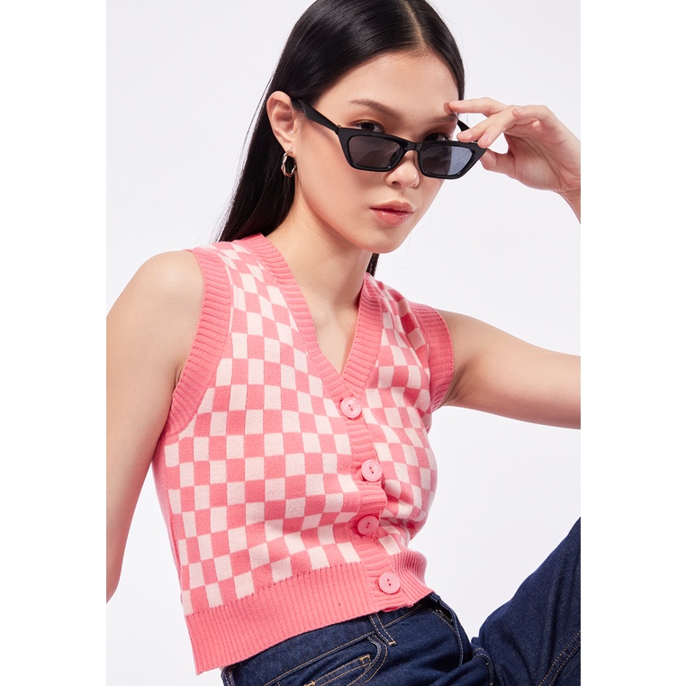 Jual COLORBOX Button Up Knit Vest Pink | Shopee Indonesia