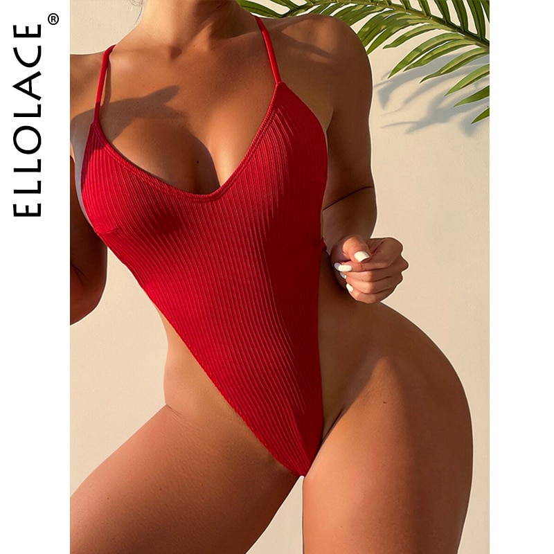 Jual Preorder Baju Renang Thong Satu Potong Ellolace Pakaian Renang Monokini Tanpa Punggung 