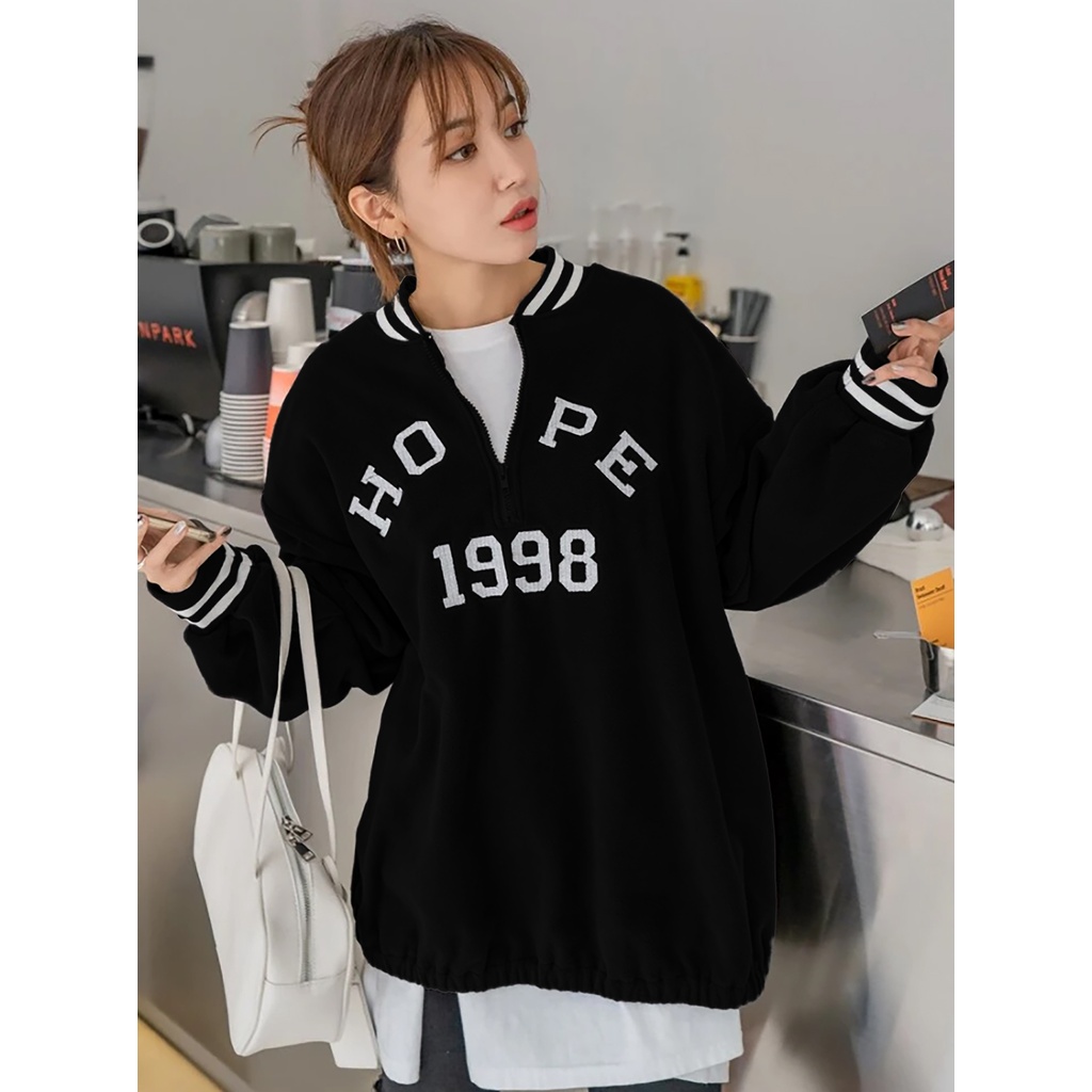 Jual Sweater Half Zipper Hope | Korean Style Sweatshirt | Size M - L ...