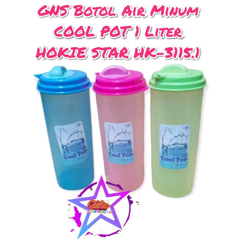 Jual GNS Botol Air Minum Coolpot 1 Liter Hokie Star / Botol Air Minum ...