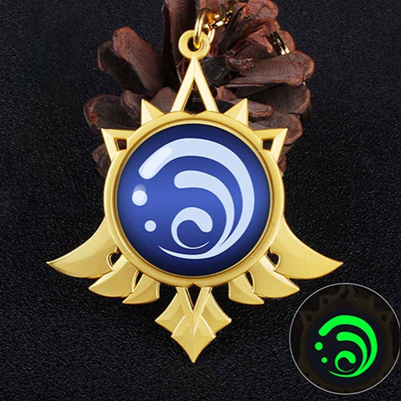 Jual keychain vision genshin impact glow in the dark hydro | Shopee ...