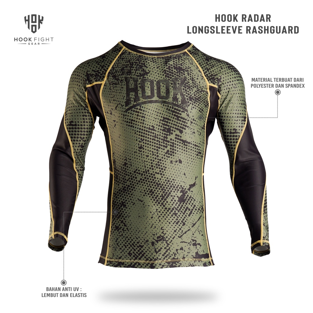 Jual Hook Rashguard MMA BJJ Compression Muay Thai Longsleeves Rash ...