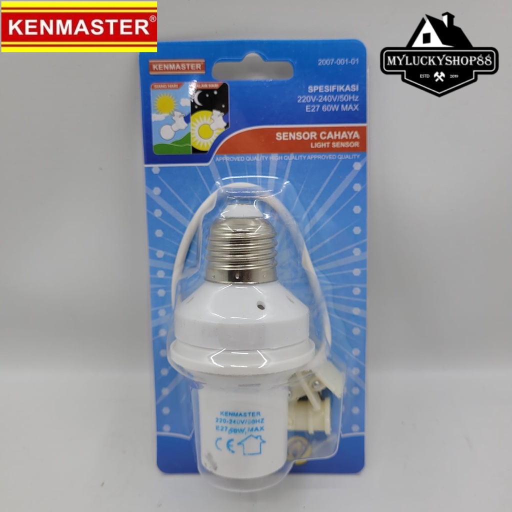 Jual Kenmaster Fitting Lampu Sensor Cahaya Light Otomatis Piting Bohlam