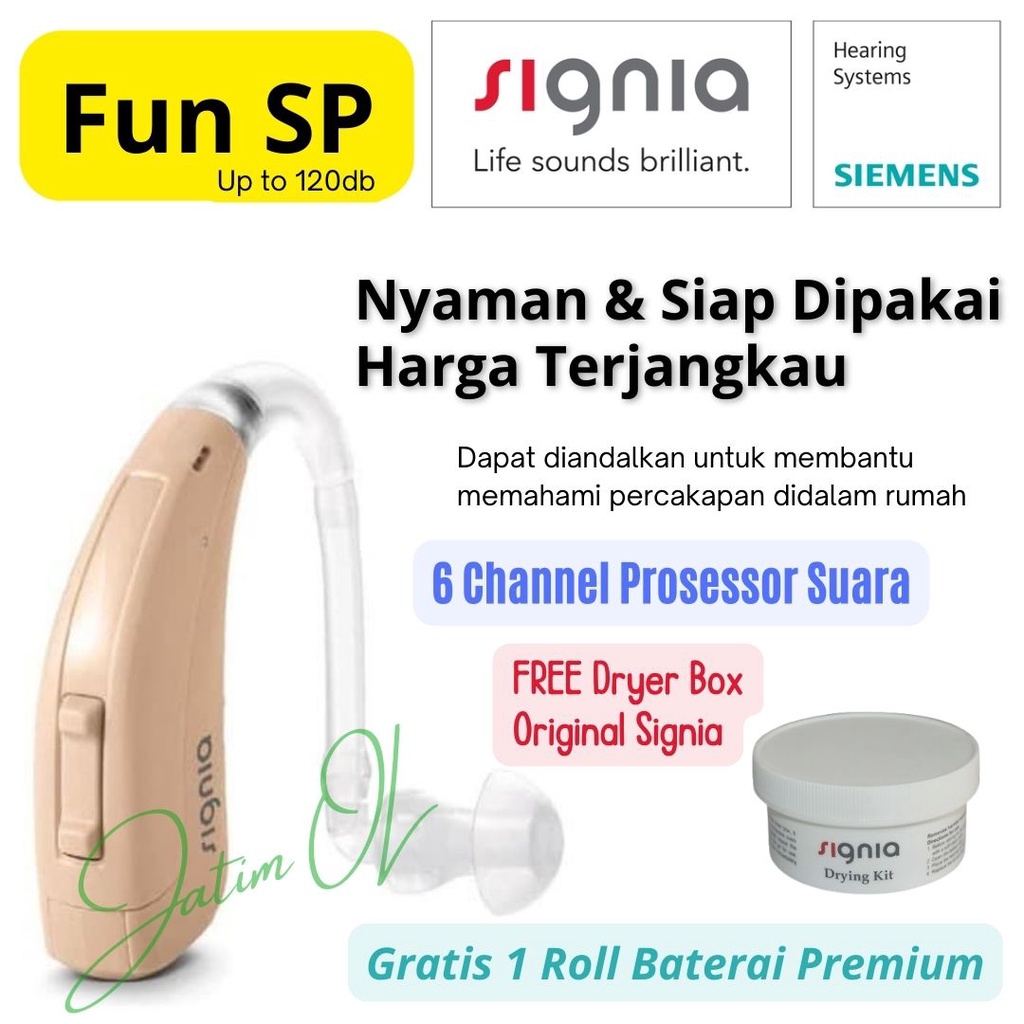 Jual Siemens Signia Fun SP Alat Bantu Dengar BTE 120dB 6 Channel ...