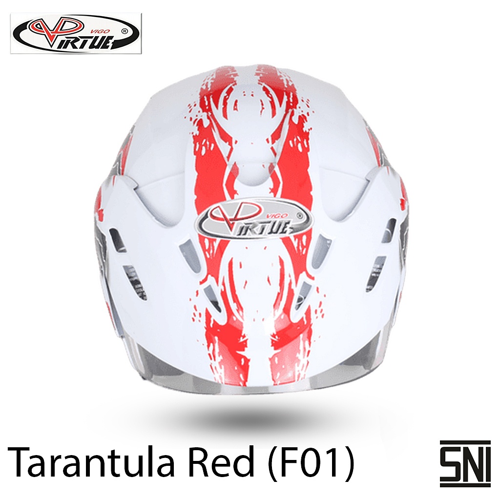 Jual Helm Virtue Vigo Helem Motor Half Face Model Tarantula Red White