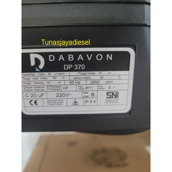 Jual DABAVON Pompa Air JetPump pc370 Sumur Dalam 40Meter | Shopee Indonesia