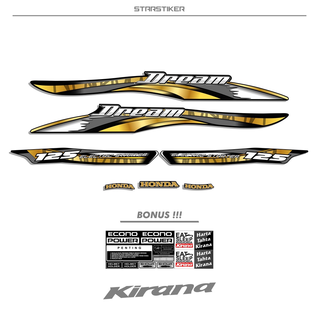 Jual HK02 DREAM 125 KIRANA / STRIPING KIRANA / STRIPING / STIKER HONDA ...