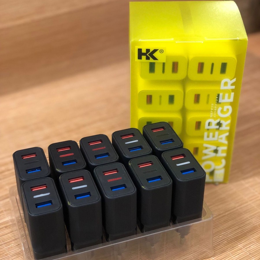 Jual ADAPTOR CHARGER HK 1 USB ORIGINAL QUICK CHARGER 3.0 DAN HK 2 USB ...