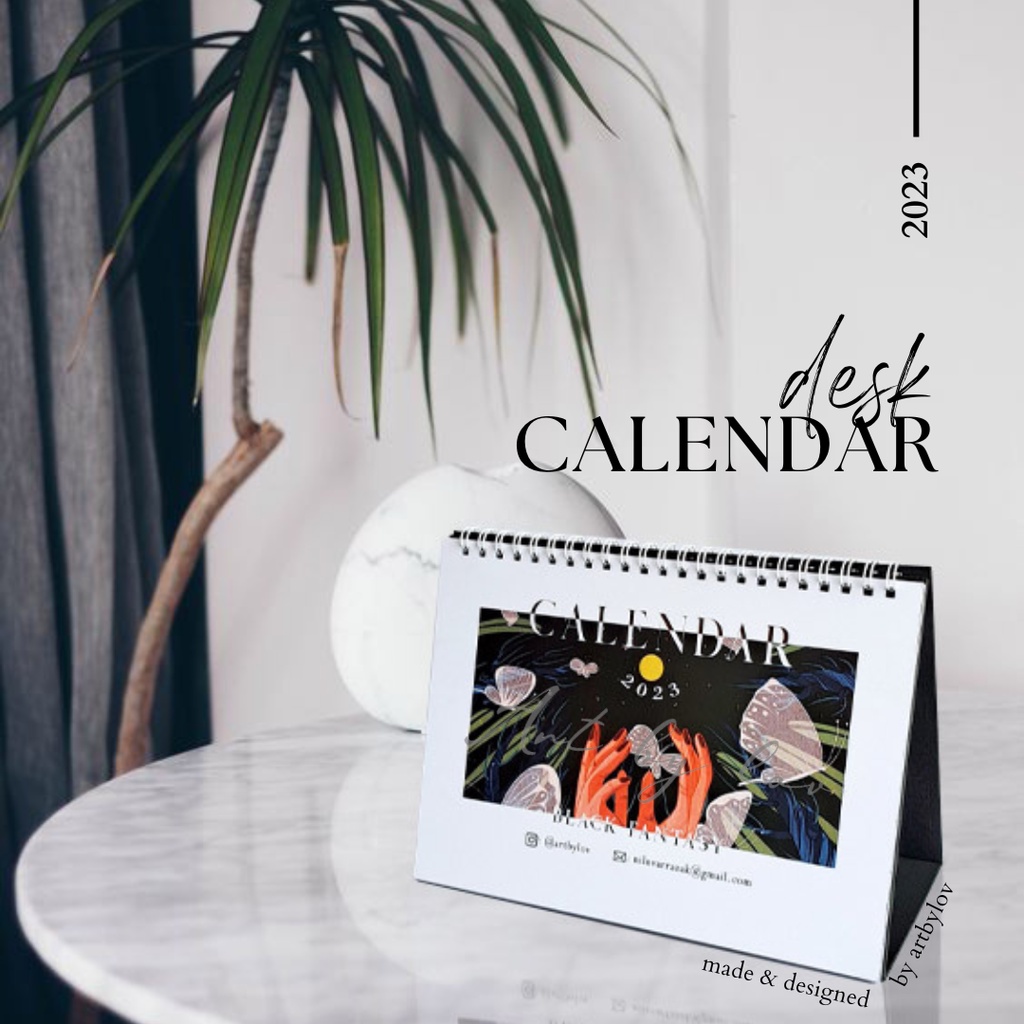 Jual Kalender Meja Duduk 2023 Aesthetic Desk Calendar Homedecor Lukisan ...