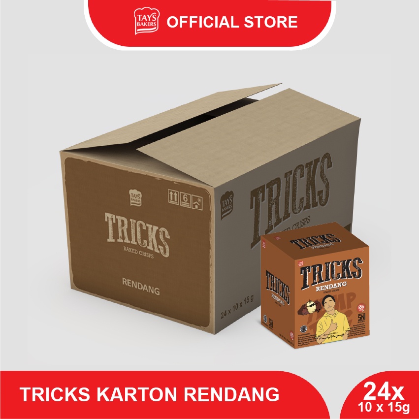 Jual GROSIR TRICKS CRISPS RENDANG POTATO BAKED - CARTON (24X10X15 ...